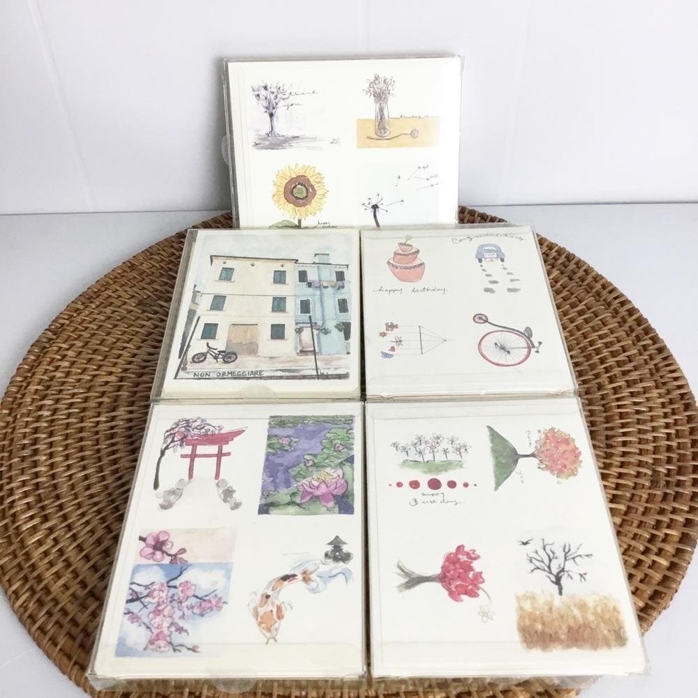 Vintage Cards Happy Birthday Asian Style Stationary Paper